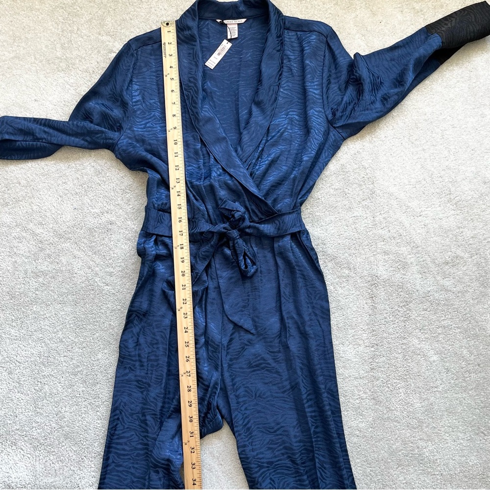 VICTORIA’S SECRET Printed Zebra Jumpsuit Tie Waist Pajama Loungewear XS - Picture 9 of 11
